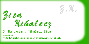 zita mihalecz business card